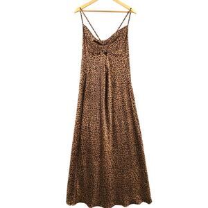 Show Me Your MuMu Brown Leopard Midi Dress